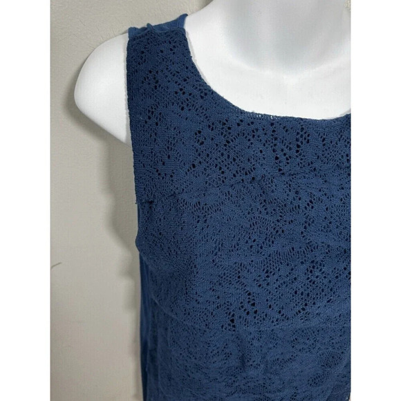Verve Ami Size L Womens BlueLace Soft Rayon Sleeveless Tunic - Picture 2 of 5